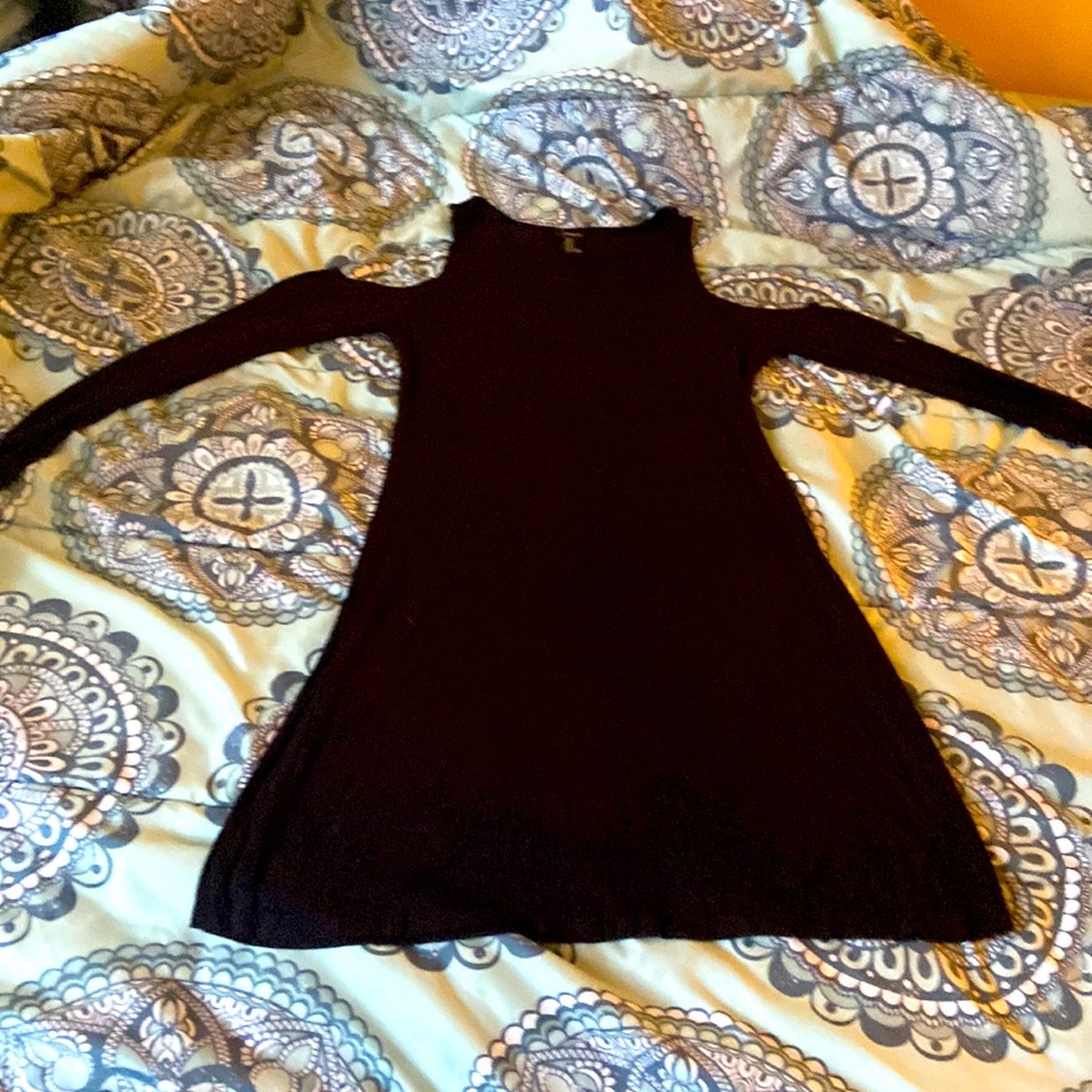 Black open shoulder dress